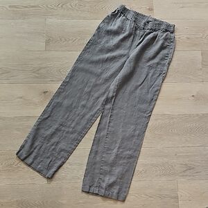 Plum Linen Garden Girl Stretchy‎ Waistband Trousers, Small